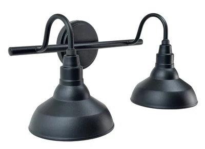 Kenroy Home Dale 2-Light Black Vanity Bathroom Wall Mount Light Fixture 93516BL - Image 1 of 4