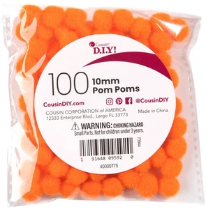 Paquete de 6 - Pompones CousinDIY 10mm 100/Paquete-Naranja - 5A002F6N-775 - Imagen 1 de 3