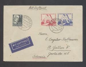 DDR MiF Mi 282, 283, SBZ Nr. 212, Luftpost 6.3.51 Dresden- St. Gallen CH, Messe - Picture 1 of 1