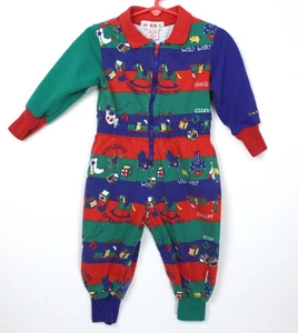 Mameluco Gymboree vintage años 90 etiqueta arco iris bloque de colores deletreado cremallera talla X-pequeño - Imagen 1 de 18
