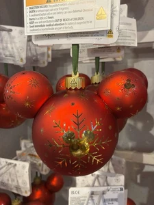 Disney Parks 2025 Mickey Icon Schneeflocke rot beleuchtet Weihnachtsschmuck NEU - Bild 1 von 1