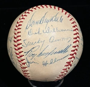 1956 BROOKLYN DODGERS TEAM SIGNED ONL BASEBALL Roy Campanella, JSA, No Clubhouse - Picture 1 of 7