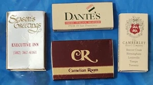 Executive Inn, Dante's San Francisco, Carnelian Room, Camberley Hotel Matchbooks - Picture 1 of 4