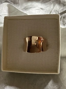 Gypsy Bronze Ring ~ Concave Band ~ Everyday Elegant - Picture 1 of 5