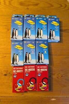 Lote de 10 Cartuchos de Tinta Chip G&G para Canon Pixma Negro+ Foto 1 de 4