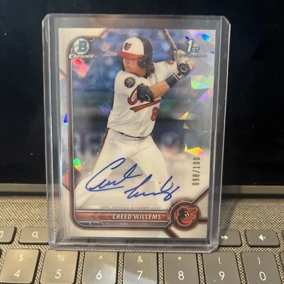 2022 Bowman Chrome Creed Willems Bowman 1st Atomic AUTO #62/100 ORIOLES - Image 1 of 2