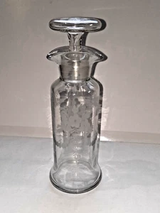 1916 Signed Hawkes Cut Glass Engraved Oil Vinegar Bottle Cruet - Picture 1 of 5