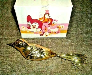 ¿VINTAGE AÑOS 80? WALT DISNEY? ADORNO PÁJARO CUBIERTO DE ORO SOPLADO A MANO - 5 1/2" - USADO EN EXCELENTE ESTADO - Imagen 1 de 4