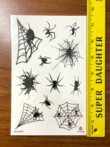 Spider Web Body Tattoo Halloween Spider Web Arm Leg Temporary Body Tattoos - Picture 1 of 4