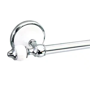 Towel Bar White Porcelain and Polished Chrome Wall Mounted 24 in. Antique - Picture 1 of 12