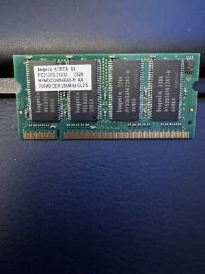 Hynix PC2100 256 MB SO-DIMM 266 MHz DDR Memory (HYMD232M646A6H) - Image 1 of 4