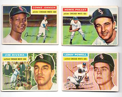 1956--CHICAGO WHITE SOX (RIVERA-POLLET)--TOPPS CARDS--LOT OF 4--XLNT - Image 1 of 2