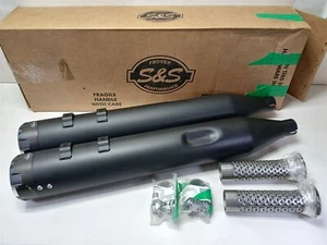 Harley-Davidson 95-16 Touring S&S 4.5" Slip-Ons Mk45 Black Thruster 550-0621 - Picture 1 of 13