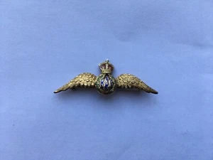 CWW2 VINTAGE R.A.F.ROYAL AIR FORCE 9ct GOLD SWEETHEARTS PIN BROOCH - Foto 1 di 2