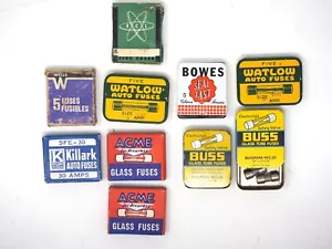 Lot of 10 Vintage Collectible Automobile Fuses (Circa 1940 - 1960) - Picture 1 of 2