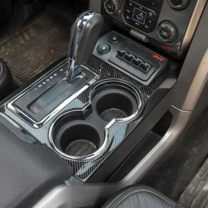 09-14 F150 SVT Raptor Molded Carbon Fiber Center Console Cup Holder Trim Cover  - Picture 1 of 5