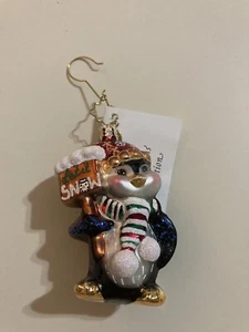 Christopher Radko 2001 "Sno-Mo Promo" Blown Glass Penguin Ornament Let It Snow - Bild 1 von 10