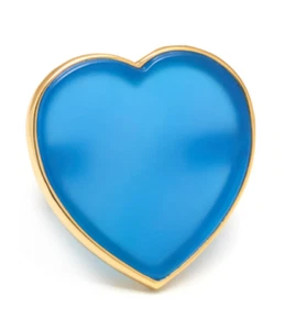 LOLA ROSE BOROCAY HEART RING BLUE AGATE STONE SEMI PRECIOUS STONE RRP £50 MEDIUM - Picture 1 of 6