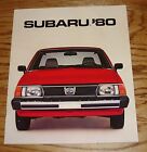 Oryginalna 1980 Subaru Full Line Broszura sprzedaży 80 GL DL STD GLF
