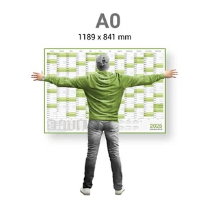 Wandkalender Wandplaner Jahresplaner Kalender 2025 - DIN A3 A2 A1 A0 - gefaltet - Bild 1 von 33