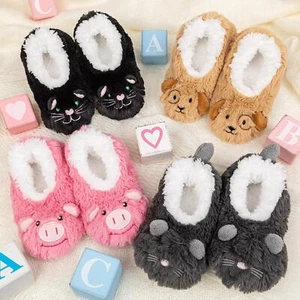 Snoozies! Sherpa Fleece Womens Slippers Non Slip Sole Furry Foot Pals Designs - Picture 1 of 10