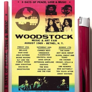1969 Woodstock Konzert Poster 61x91cm 24”x36” Garcia Hendrix Neu Versiegelt CUL1 - Bild 1 von 5