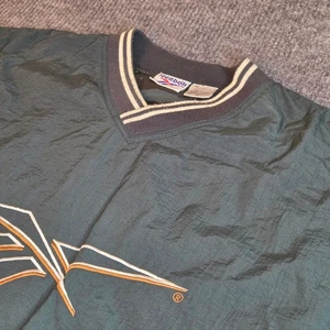 Chaqueta cortavientos pulóver vintage Reebok XL verde azulado años 90 logotipo bordado - Imagen 1 de 6