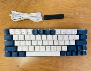 -HUO JI 63 Keys Bluetooth RGB Backlit Wireless Mechanical Gaming Keyboar BLUE SW - Picture 1 of 5