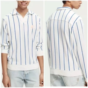 SCOTCH & SODA Herren SWEATSHIRT MIT GESTREIFTEM HANDTUCH UND V-AUSSCHNITT - KOMBI S - Bild 1 von 10