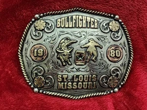 Champion Trophy Buckle Bullfighter Rodeo☆St Louis Missouri☆1980☆Selten☆299 - Bild 1 von 14