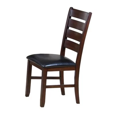 ACME Urbana Faux Leather Dining Side Chair in Black and Cherry (Set of 2) - Image 1 of 4