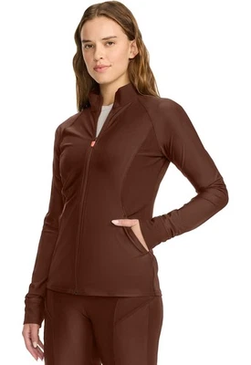 Espresso Cherokee Scrubs Infinity GNR8 Kinetic Zip Front Jacket IN337A EXEX - Image 1 of 4