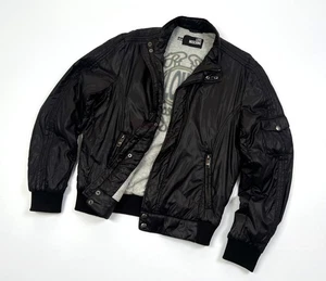 Auth Men's MOSCHINO Black Lightweight Full Zip Casual Windbreaker Jacket Size 50 - Picture 1 of 14