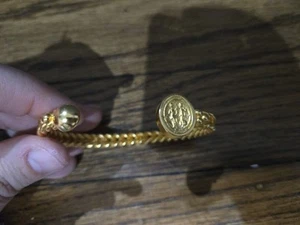 Jaded Jewels Co NYC Gold Plated Intaglio BraceletCoronation of Fortuna 22k $185 - Picture 1 of 4