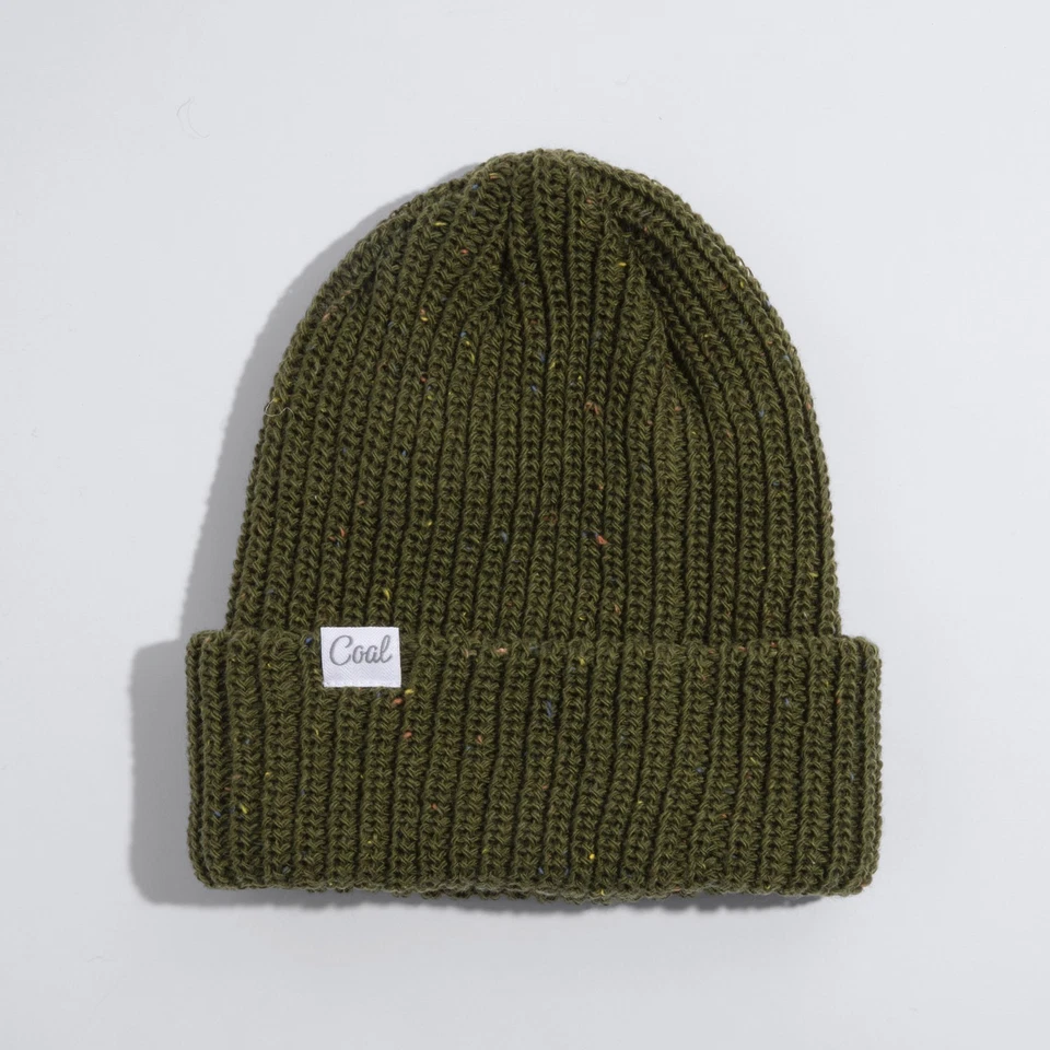 Gorro para mujer Coal The Edith Rainbow Speckle grueso tejido acanalado acrílico verde oliva Foto 1 de 1