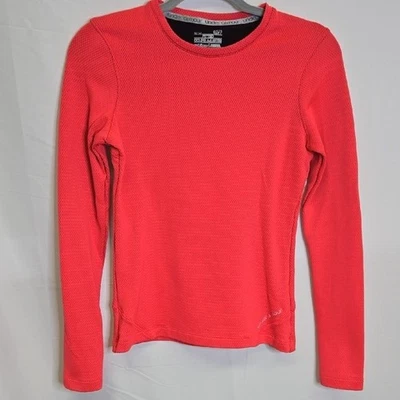 Under Armour Fitted Coupe Ajustee Cold Gear Manga Larga, Coral Neón, Talla Pequeña Foto 1 de 4