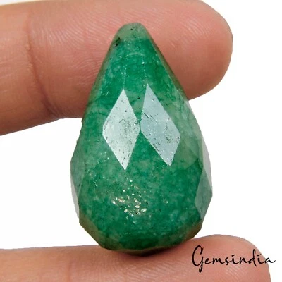 Piedra preciosa suelta briolette de pera esmeralda brasileña natural certificada 67,60 quilates Foto 1 de 4