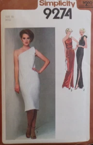 Simplicity Sewing Pattern 9274 Misses Dress Bias 3 Styles Evening Size 10 VTG UC - Picture 1 of 6