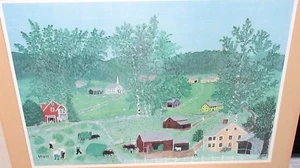 GRANDMA MOSES "HAYING TIME" LARGE COLOR LITHOGRAPH - Picture 1 of 4