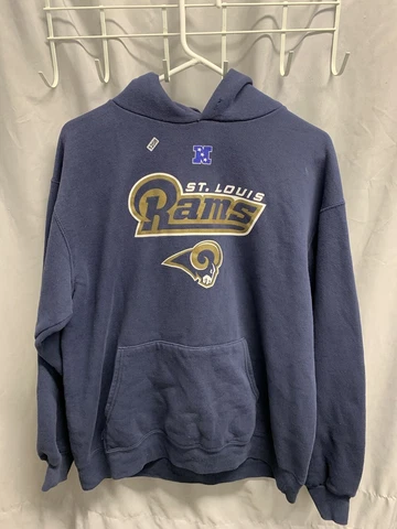 Vintage St.Louis Rams Sweater Adult Medium Blue Long Sleeve Hoodie NFL Men’s Cover