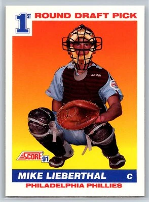 1991 Score Mike Lieberthal Rookie Philadelphia Phillies RC #683 - Image 1 of 2