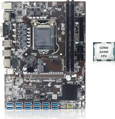 B250C BTC Mining Motherboard + Intel G3930 CPU - Image 1 of 2
