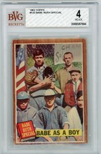BABE RUTH SPECIAL 1962 Topps #135 Babe As A Boy HOF Beckett BGS BVG 4 VG-EX
