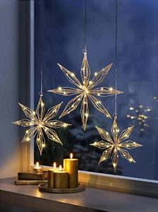 LED-Hängedeko Stern "Shine" (Größe: 3er-Set) Advent Deko Weihnachtsdekoration - Bild 1 von 4