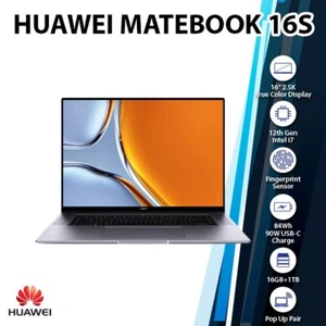 Hwei MateBook 16s 12th i7 16GB+1TB GLOBAL Version Windows 11 PC Laptop (New) - Picture 1 of 8