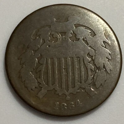 1864 2 Cent Piece 2c Exact Coin Imaged #2C33 - Image 1 of 2