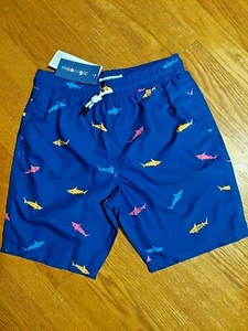 MaaMgic Boys Swim Trunks Swim Shorts Bathing Suit Shark print sz 10/12 - Picture 1 of 2