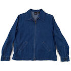 Eriks Blue Denim Jean Jacket Womens Medium Zip Front Long Sleeve 2 Pocket Cotton