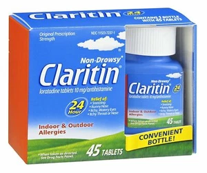 Claritin Loratadine 10mg Antihistamine Non Drowsy Allergy Relief 45ct Pack of 6 - Picture 1 of 2
