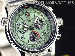 NEU CHASE DURER CDW-0071 FLIGHT COMMANDER SWISS CHRONO SAPPHIRE GREEN SS UHR - Bild 1 von 17